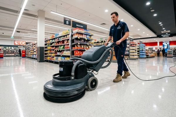 Retail floor cleaning Melbourne strip seal polish — Golden Star Retail Cleaning