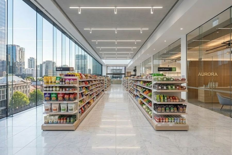 Supermarket aisle cleaned Melbourne